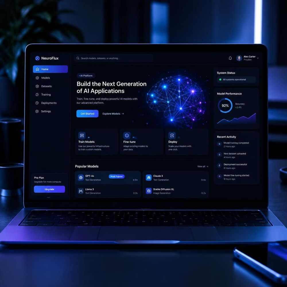Nova AI Platform website concept by Apex Web Studio